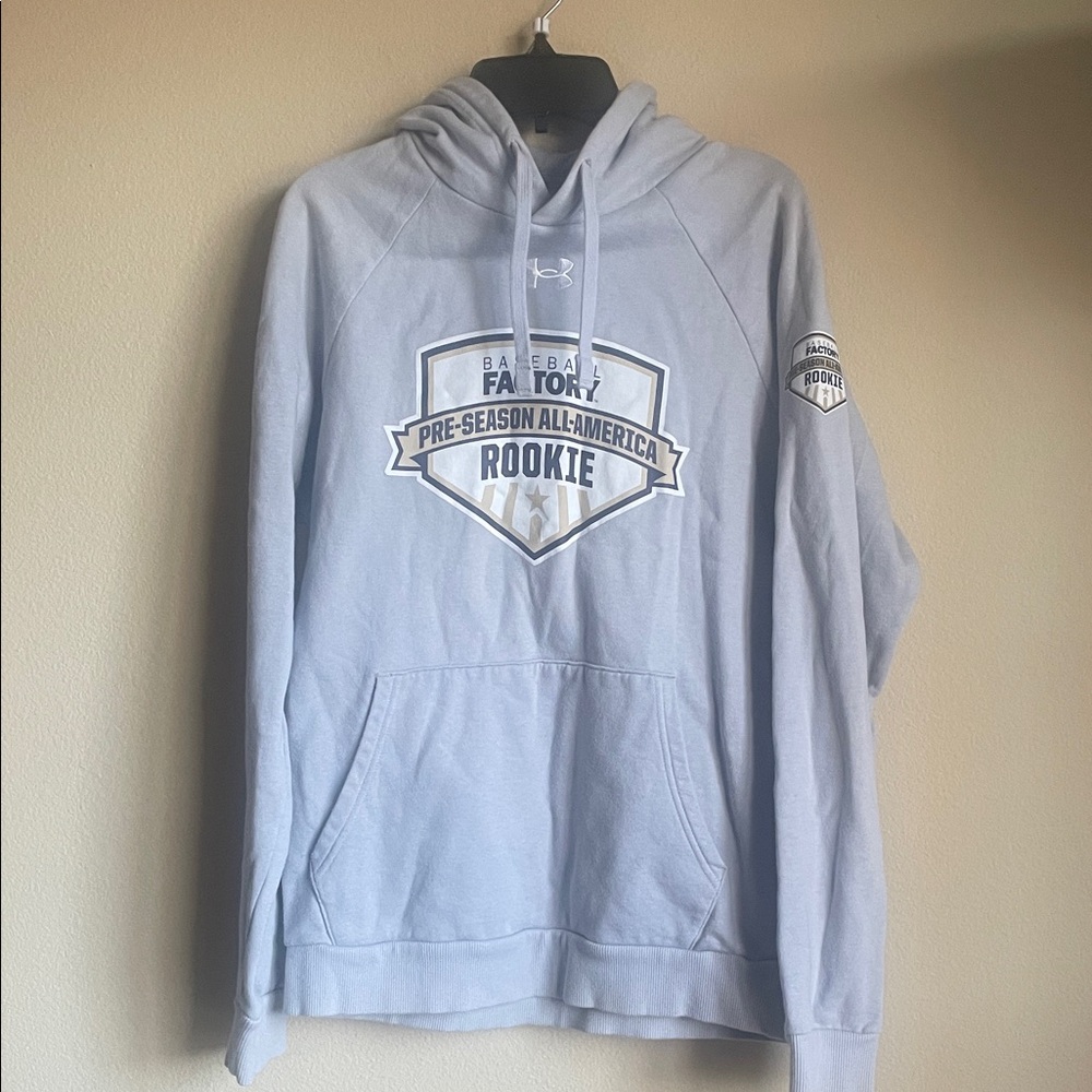 Under Armour Light Gray baseball Rookie Hoodie adult small